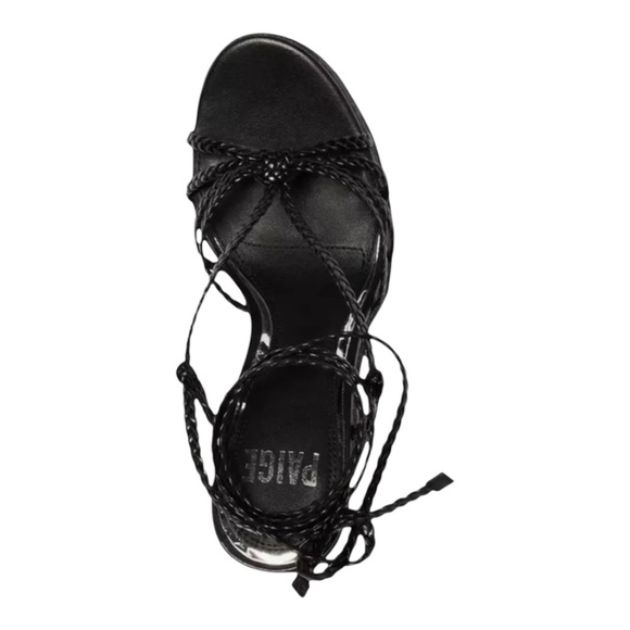 Paige Carson Braided Ankle-Wrap Platform Espadrilles - Black NWOT - Picture 6 of 7